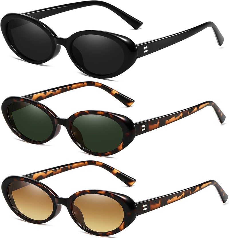 Breaksun Retro Oval Sunglasses for Women Men Fashion Small Oval Sunglasses 90s Vintage Shades - Image 1